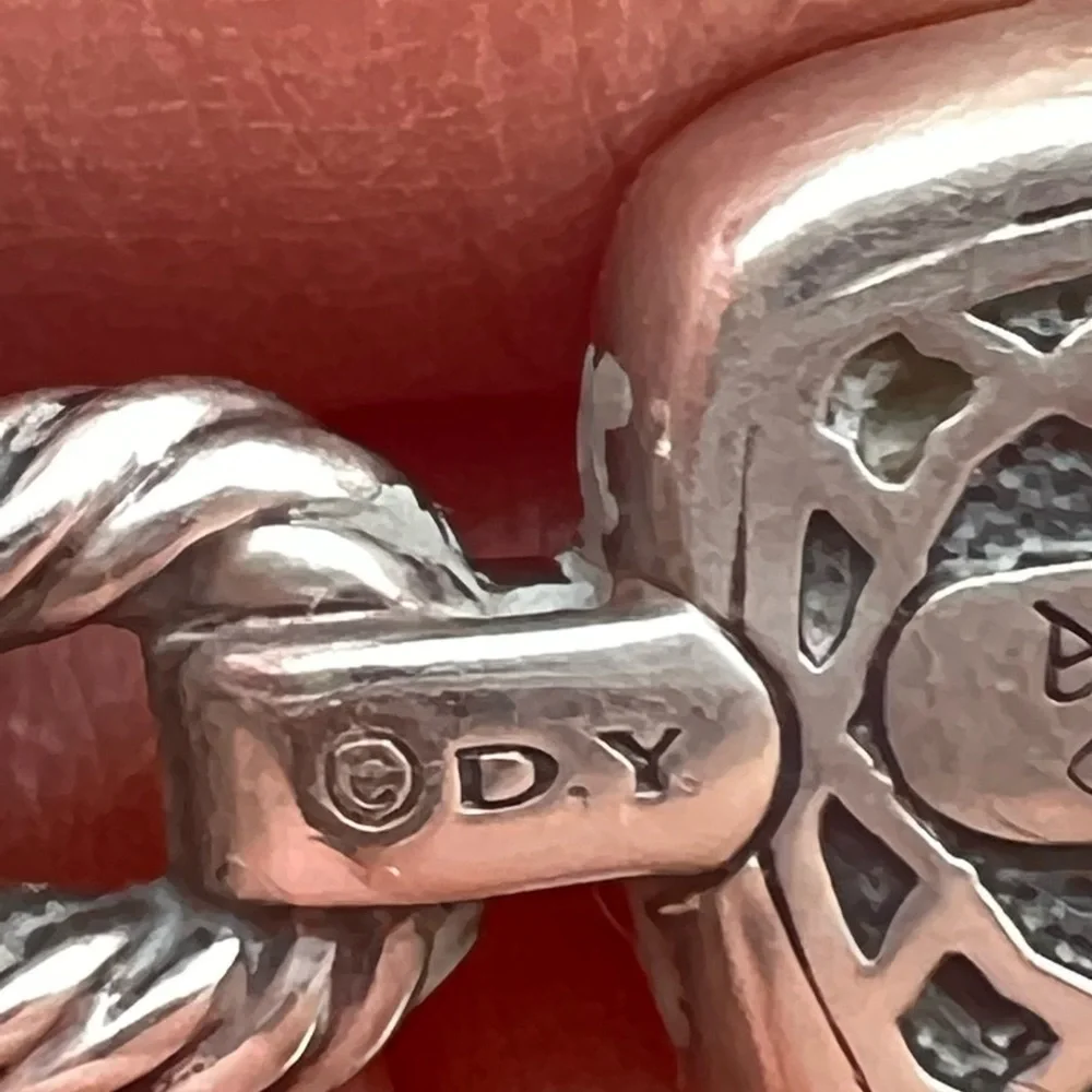 🔴Authentic DAVID YURMAN Albion Champagne Citrine & Diamonds Silver& 18k Bracelet - Picture 7 of 12